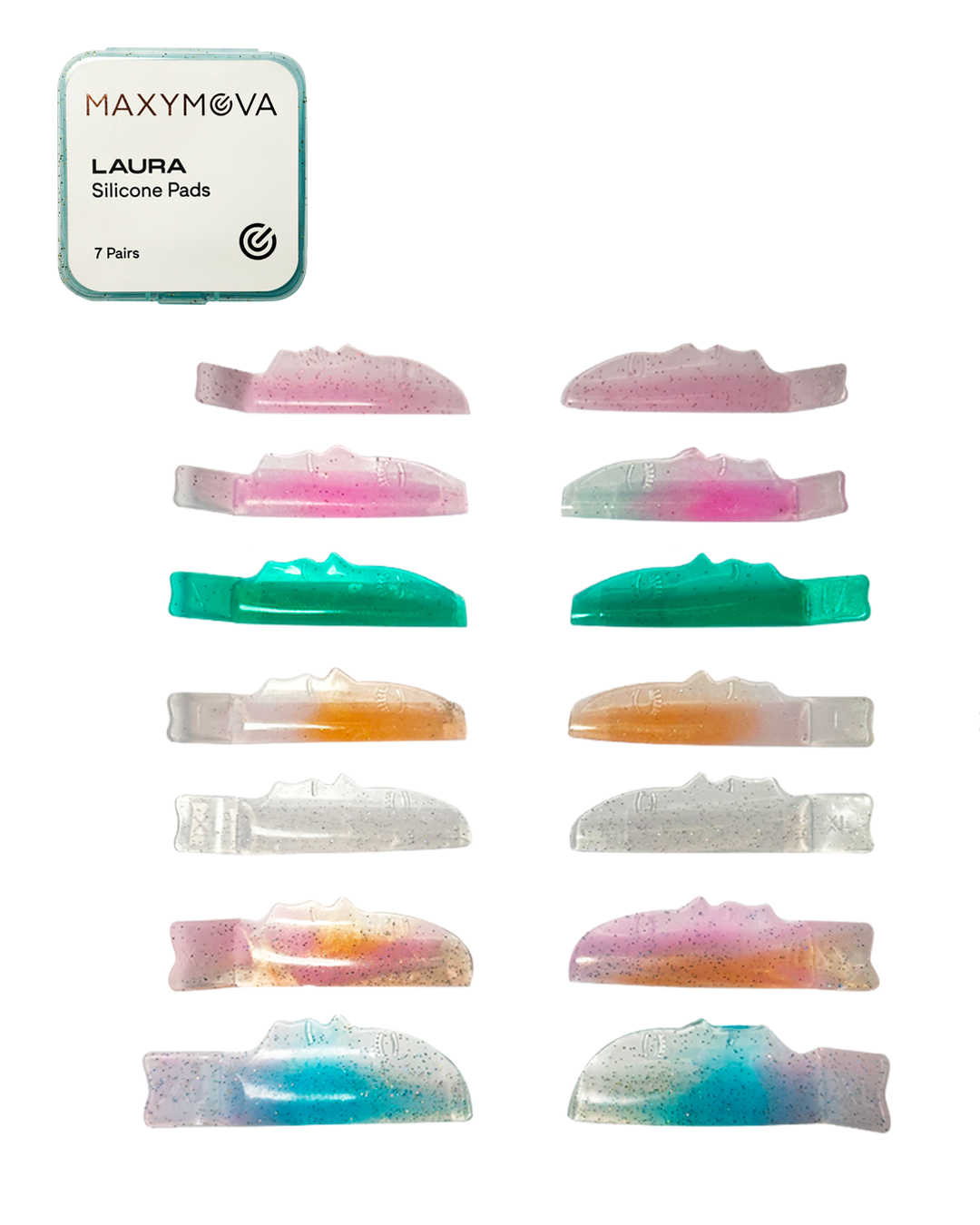 Protectores de silicona para pestañas Laura Lu Curl - 7 tamaños para un levantamiento de pestañas perfecto