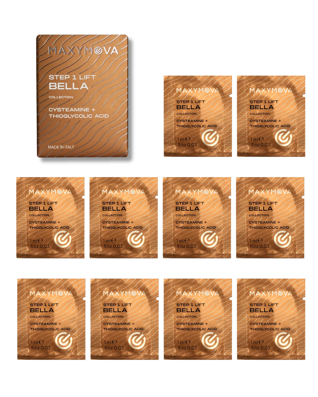 Paso 1 LIFT CYSTEAMINE+TGA LAMINATION MONODOSE SACHETS – BELLA COLLECTION KOREAN LASH & BROW SYSTEM – 1 ML