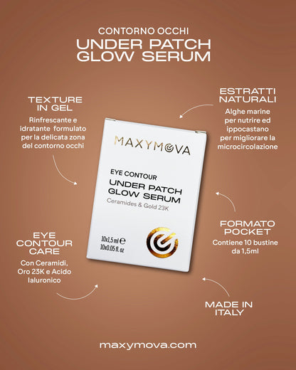 Set 10 -Under Patch Glow Serum in sachets 1,5 ml, eye contour care with 23K MAXYMOVA