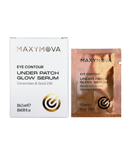 Set 10 -Under Patch Glow Serum in sachets 1,5 ml, eye contour care with 23K MAXYMOVA