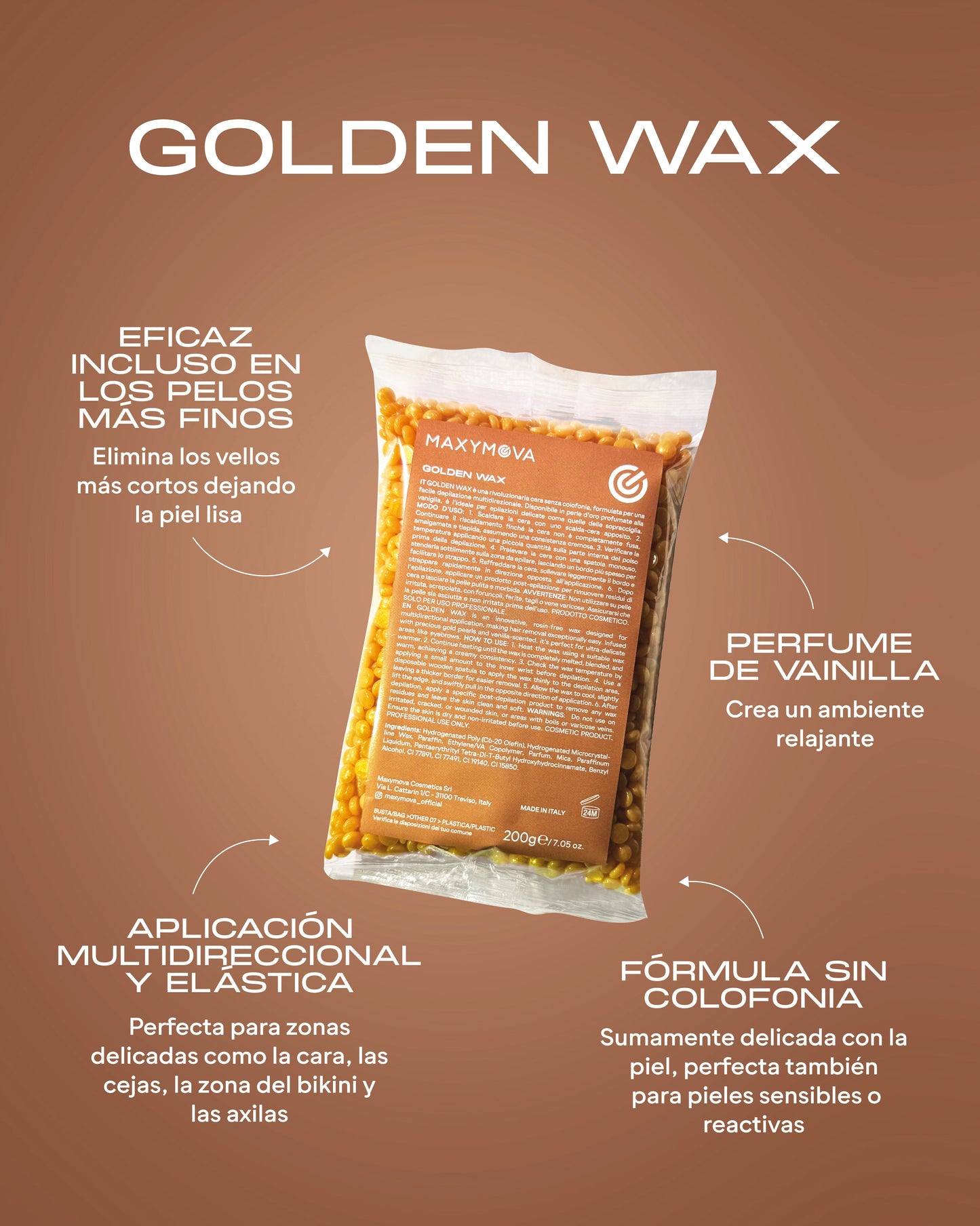 GOLDEN WAX 1 KG - PERLAS DE CERA ELÁSTICA PARA PIELES SENSIBLES
