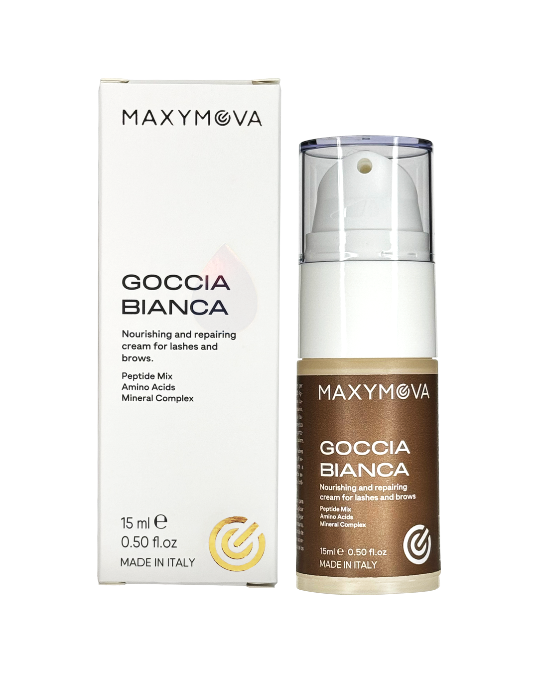 GOCCIA BIANCA CREMA NUTRITIVA Y REPARADORA LAMINACION DE PESTAÑAS Y CEJAS MAXYMOVA