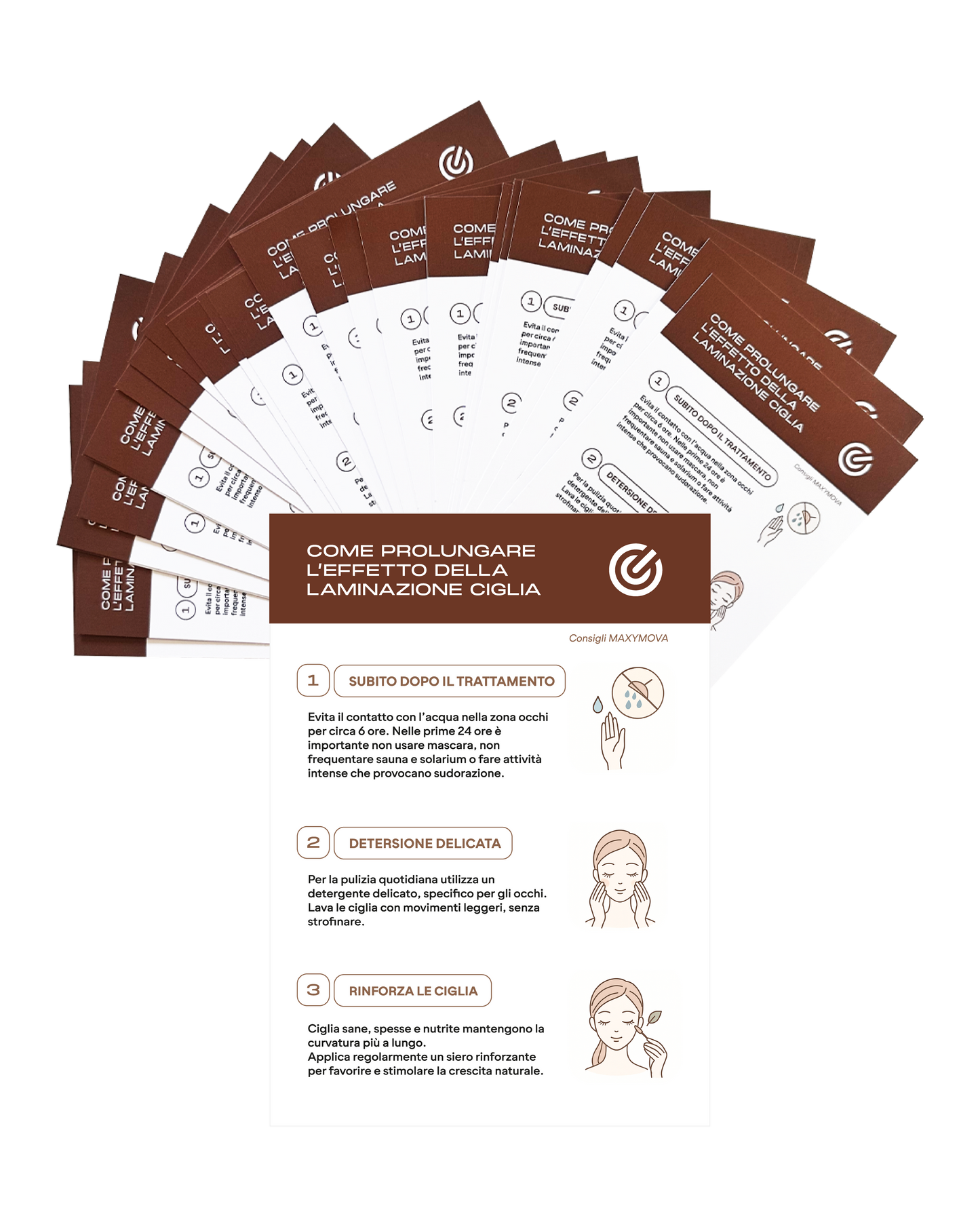 CÓMO MANTENER EL EFECTO DE LA LAMINACIÓN DE PESTAÑAS – JUEGO DE 20 TARJETAS A6