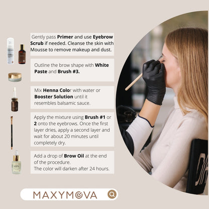 COLECCIÓN PREMIUM BROW COLOR - KIT CON 6 TONOS DE HENNA Y ACCESORIOS