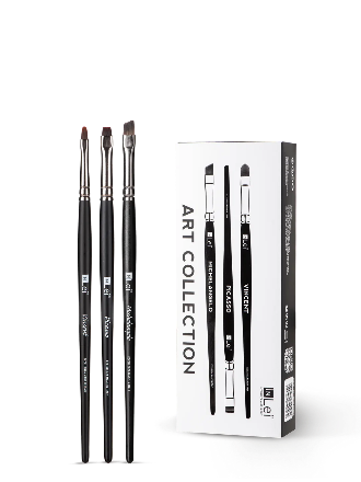InLei® ART COLLECTION – Professionelles Pinselset für Wimpern und Augenbrauen, 3 Stück
