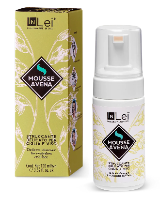 InLei® MOUSSE AVENA – Mousse limpiadora suave para pestañas y rostro, 100 ml