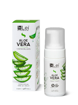 InLei® MOUSSE ALOE VERA – Mousse limpiadora suave para pestañas, cejas y rostro, 100 ml