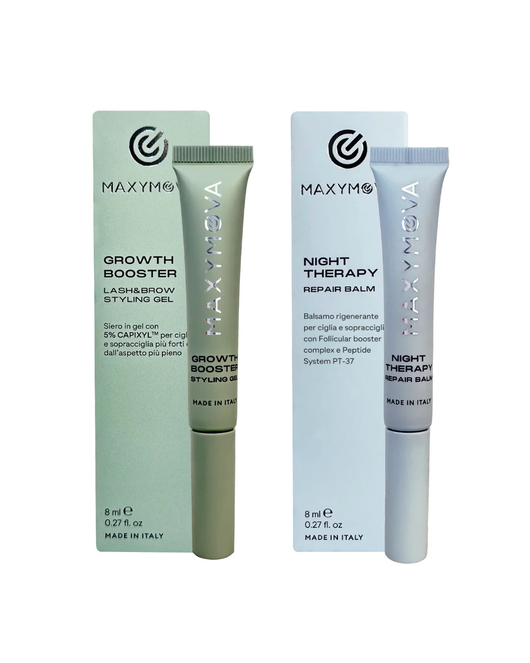 SET 2 SERUMS - ESTIMULADOR DEL CRECIMIENTO DE PESTAÑAS Y CEJAS – CAPIXYL™ GEL 5% + BÁLSAMO REPARADOR DE NOCHE PARA PESTAÑAS Y CEJAS MÁS FUERTES Y VOLUMEN