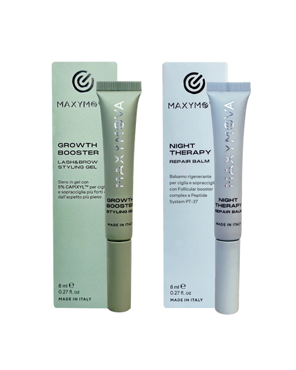 SET 2 SERUMS - ESTIMULADOR DEL CRECIMIENTO DE PESTAÑAS Y CEJAS – CAPIXYL™ GEL 5% + BÁLSAMO REPARADOR DE NOCHE PARA PESTAÑAS Y CEJAS MÁS FUERTES Y VOLUMEN