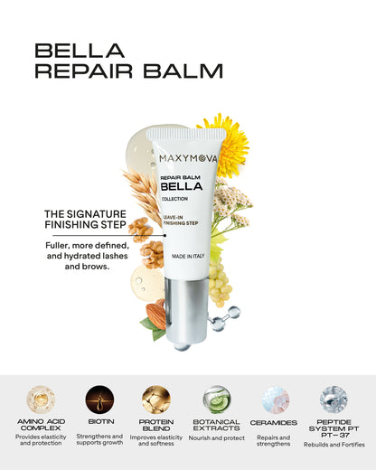 Paso 3 BÁLSAMO REPARADOR BELLA COLLECTION, PASO DE FINALIZACIÓN SIN ENJUAGUE PARA LAMINACIÓN DE CEJAS Y PESTAÑAS - TUBO DE 10 ML