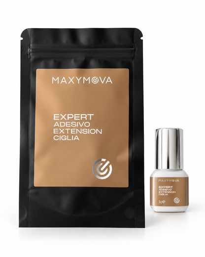 ADHESIVO EXPERT PARA EXTENSIONES DE PESTAÑAS – PEGAMENTO PROFESIONAL DE SECADO RÁPIDO, 0,5 S – HASTA 7–8 SEMANAS DE RETENCIÓN – MAXYMOVA