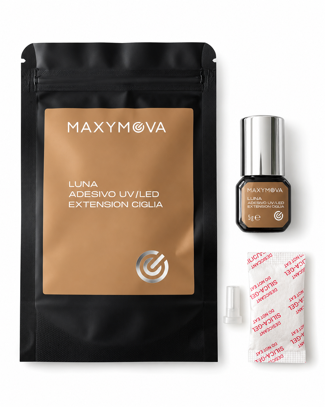 ADHESIVO MAXYMOVA LUNA UV/LED PARA EXTENSIONES DE PESTAÑAS – PEGAMENTO PROFESIONAL, 5 G