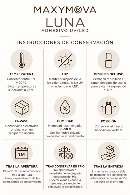 ADHESIVO MAXYMOVA LUNA UV/LED PARA EXTENSIONES DE PESTAÑAS – PEGAMENTO PROFESIONAL, 5 G