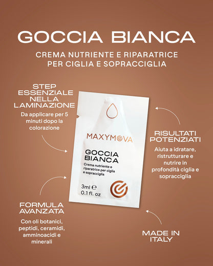 GOCCIA BIANCA 3ML BUSTINA -CREMA NUTRITIVA Y REPARADORA PARA LAMINACIÓN DE PESTAÑAS Y CEJAS