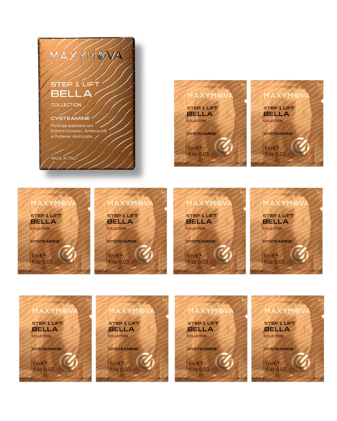 Paso 1 LIFT CYSTEAMINE LAMINATION MONODOSE SACHETS – BELLA COLLECTION KOREAN LASH & BROW SYSTEM – 1 ML