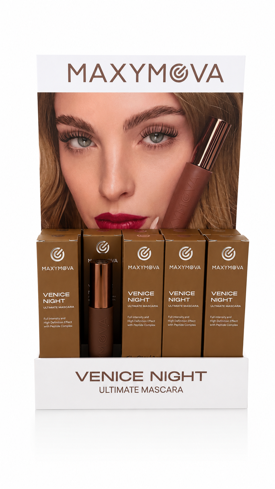 Set de 10 mascara de pestañas Maxymova Venice Night para definición, curvatura y longitud – Negro Ultra XL, 13 ml.