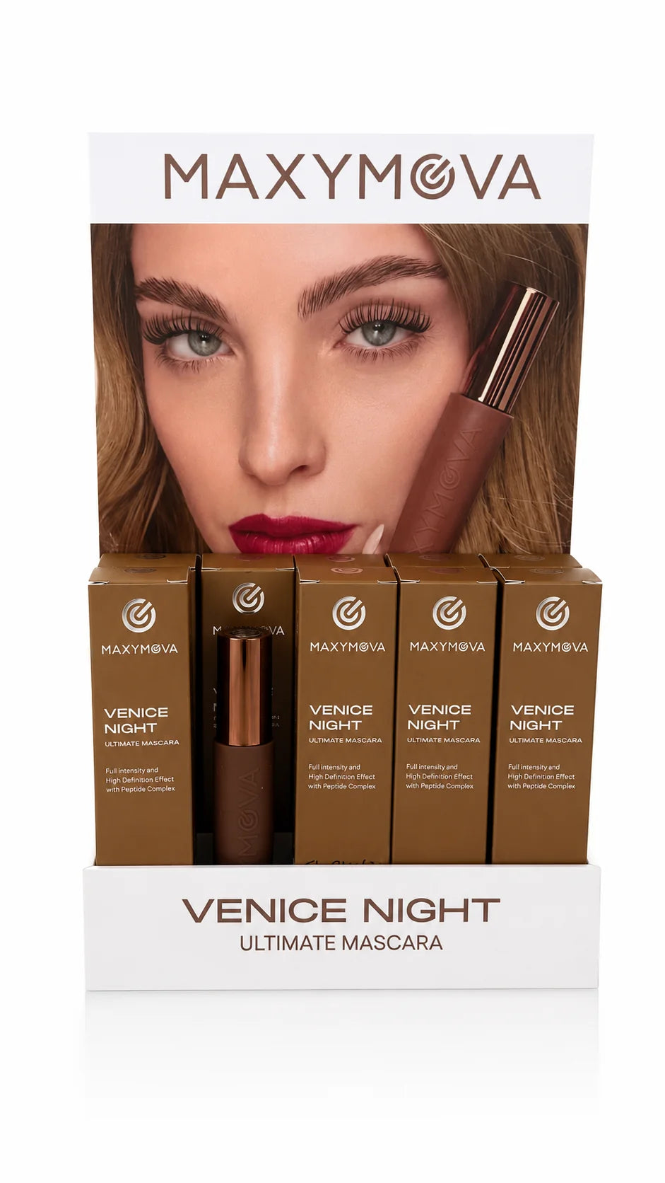 Set de 10 mascara de pestañas Maxymova Venice Night para definición, curvatura y longitud – Negro Ultra XL, 13 ml.