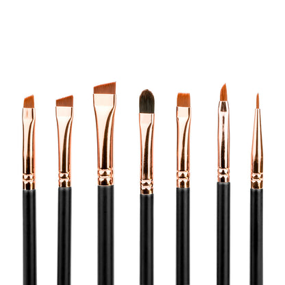 KIT VIP CON BASE METÁLICA DE 7 PINCELES PROFESIONALES PARA CEJAS Y PESTAÑAS
