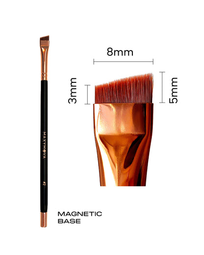 PINCEL MAGNÉTICO PROFESIONAL N.° 2 (ANGULADO) PARA APLICAR TINTE DE CEJAS Y HENNA