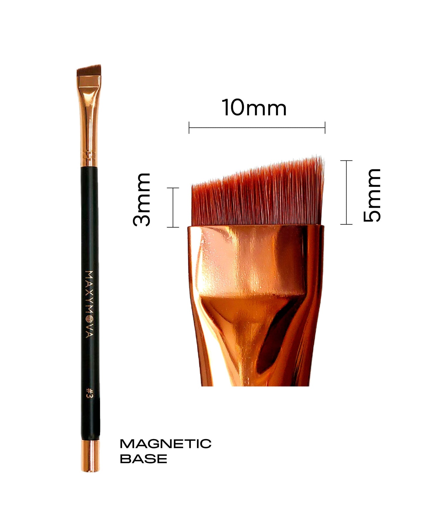 PINCEL MAGNÉTICO PROFESIONAL N.° 3 PARA APLICAR TINTE DE CEJAS, HENNA Y PASTA BLANCA