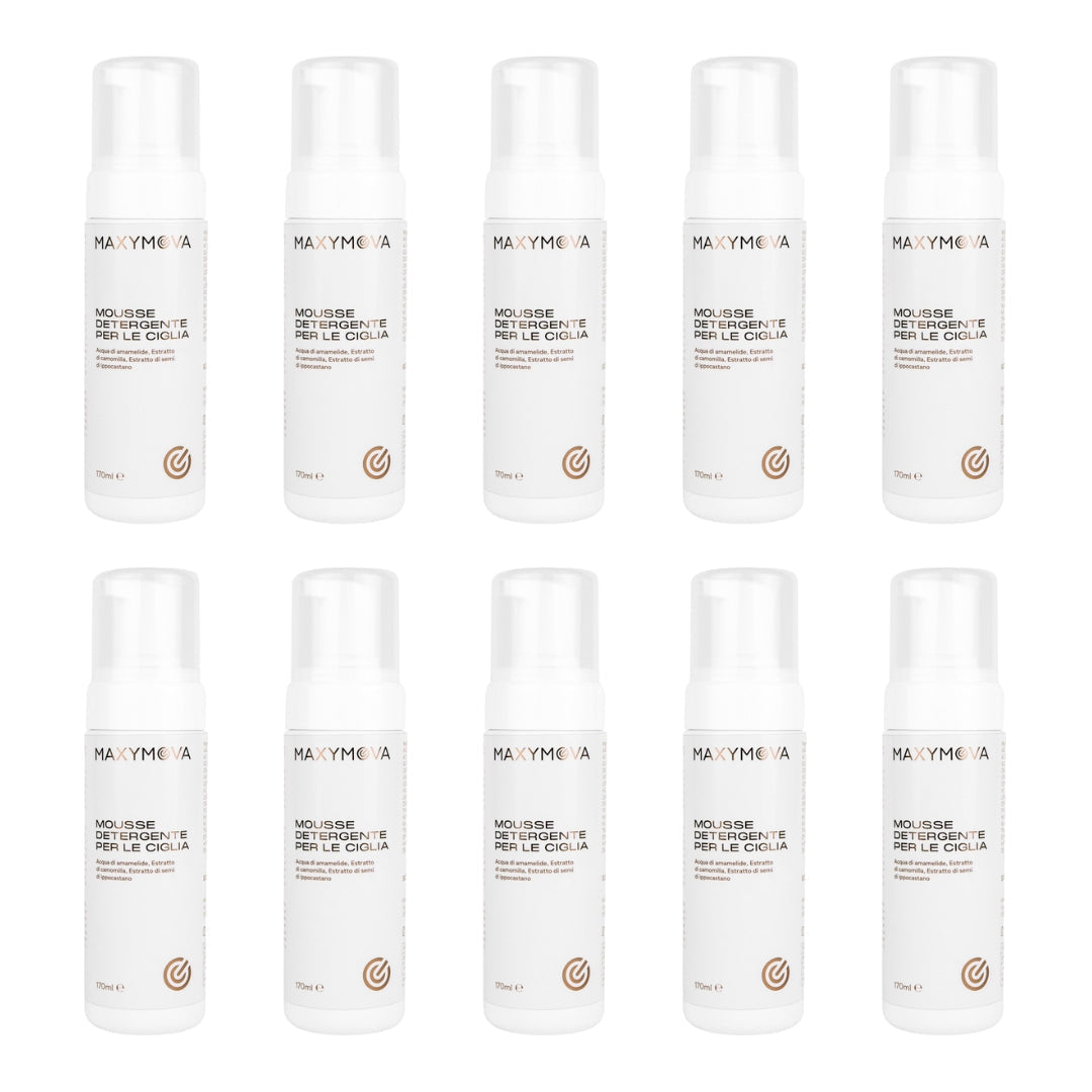 SET 10 MOUSSE LIMPIADOR 170 ML LASHES&FACE CON EXTRACTO DE FLOR DE MANZANILLA Y AGUA DE HOJA DE HAMMAMELIS