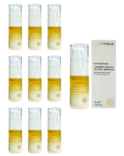 SET 10 UNDER PATCH GLOW SERUM, CUIDADO DEL CONTORNO DE OJOS CON 23K
