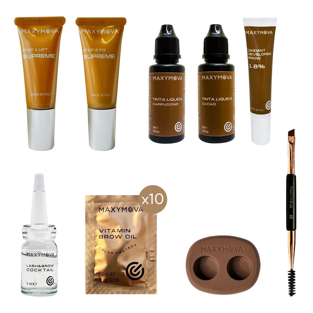 KIT DE LAMINACION DE CEJAS. RESULTADOS PROFESIONALES DE ELEVACION DE CEJAS. MAXYMOVA