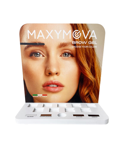 SOPORTE DE EXHIBICION DE GEL PARA CEJAS MAXYMOVA - ORGANIZADOR DE SALON DE PRUEBA DE 9 RANURAS MAS