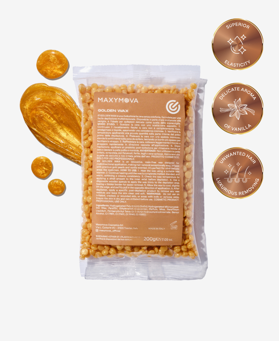 CERA DORADA 200 G - PERLAS DE CERA ELÁSTICA SIN COLOFONIA PARA PIELES SENSIBLES