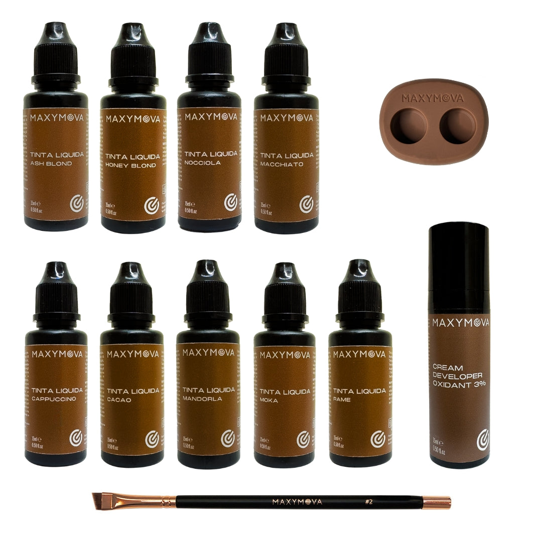 TINTA LIQUIDA KIT DE TINTE PARA CEJAS - 9 COLOREES + ACCESORIOS |RESULTADOS DURADEROS Y VIBRANTRES PARA CEJAS SANAS