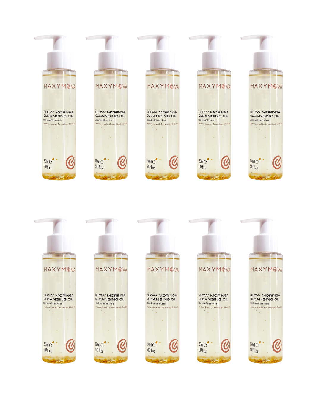 SET 10 GLOW MORINGA CLEASING OIL MAXYMOVA – LUXURY HYDROFILIC CLEASING OIL SET EXCLUSIVO PARA SALON