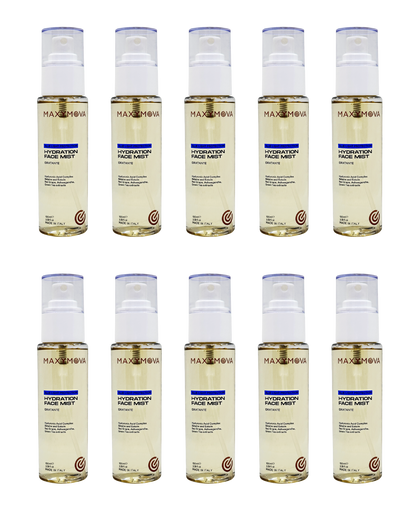 HYDRATION FACE MIST– PAQUETE DE VENTA AL POR MENOR DE SALON (10 PIEZAS) – TONICO EN AEROSOL, HIDRATANTE, ANTIOXIDANTE Y APTO PARA MAQUILLAJE