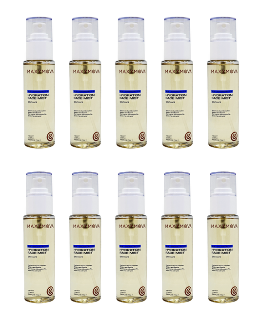 HYDRATION FACE MIST– PAQUETE DE VENTA AL POR MENOR DE SALON (10 PIEZAS) – TONICO EN AEROSOL, HIDRATANTE, ANTIOXIDANTE Y APTO PARA MAQUILLAJE