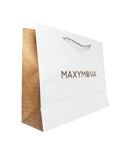 BOLSA DE CARTON DE REGALO PREMIUM MAXYMOVA: ELEGANTE Y DURADERA