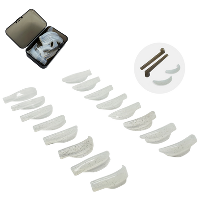 MOLDES UNIVERSALES PARA LAMINACIÓN DE PESTAÑAS TRANSPARENTES Y BRILLANTES (8 PARES)