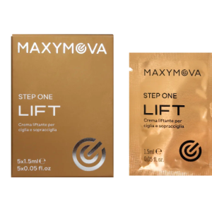 Step 1 Loción LIFT - 5 sobres monodosis de 1,5 ml para tratamiento de laminación de pestañas y lifting de cejas. Maxymova®