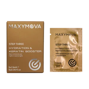 Step 3 HYDRATION & KERATIN BOOSTER Loción 5 sobres monodosis de 1,5 ml para 3-4 tratamientos de laminación de pestañas. Lifting de pestañas y de cejas Maxymova®