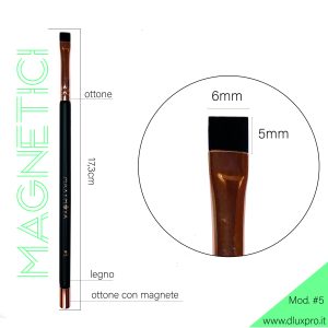 Pincel Profesional N.5 Con Imán para coloración de cejas con henna y tintes, corte recto. MAXYMOVA